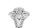 White gold Double Halo Round Cut Pave Split Shank Prong Set Ring_38