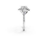 White gold Double Halo Round Diamond Pave Band with Four-Prong Setting_91