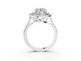 White gold Double Halo Round Diamond Pave Band with Four-Prong Setting_92