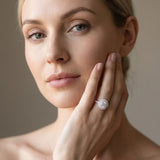 White gold Double Halo Round Diamond Pave Split Shank Prong Setting Ring_7