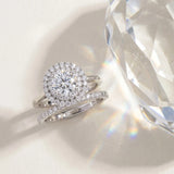 White gold Double Halo Round Diamond Solitaire with Pavé Band and Four-Prong Setting_22