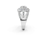 White gold Double Halo Round Diamond Split Shank Pave Set Ring_23