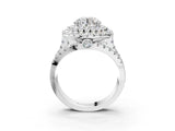 White gold Double Halo Round Diamond Split Shank Pave Set Ring_24