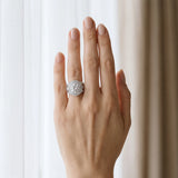 White gold Double Halo Round Diamond Split Shank Pave Set Ring_33