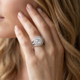 White gold Double Halo Round Diamond Split Shank Pave Set Ring_35