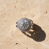 White gold Double Halo Round Diamond Split Shank Pave Set Ring_36