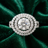 White gold Double Halo Round Diamond Split Shank Prong Setting Ring_27