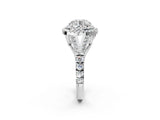 White gold Double Halo Round-Shaped Split Shank Diamond Ring with Prong Setting_22