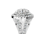 White gold Double Halo Round-Shaped Split Shank Diamond Ring with Prong Setting_25