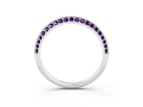 White gold Double Row Pavé Round Amethyst Eternity Band with Channel Setting_18