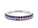 White gold Double Row Pavé Round Amethyst Eternity Band with Channel Setting_30