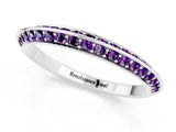 White gold Double Row Pavé Round Amethyst Eternity Band with Channel Setting_31
