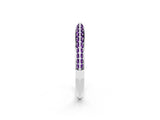 White gold Double Row Pavé Round Amethyst Eternity Band with Channel Setting_32