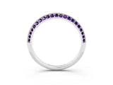 White gold Double Row Pavé Round Amethyst Eternity Band with Channel Setting_9