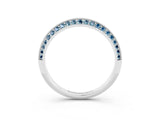 White gold Double Row Pavé Round Aquamarine Eternity Band with Channel Setting_17