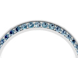 White gold Double Row Pavé Round Aquamarine Eternity Band with Channel Setting_18