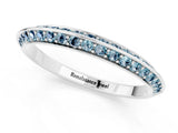White gold Double Row Pavé Round Aquamarine Eternity Band with Channel Setting_19