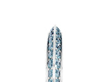 White gold Double Row Pavé Round Aquamarine Eternity Band with Channel Setting_19