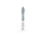 White gold Double Row Pavé Round Aquamarine Eternity Band with Channel Setting_20