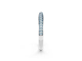 White gold Double Row Pavé Round Aquamarine Eternity Band with Channel Setting_32
