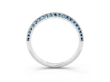 White gold Double Row Pavé Round Aquamarine Eternity Band with Channel Setting_33