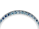 White gold Double Row Pavé Round Aquamarine Eternity Band with Channel Setting_34