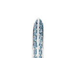 White gold Double Row Pavé Round Aquamarine Eternity Band with Channel Setting_35