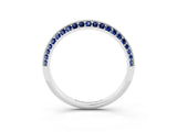 White gold Double Row Pavé Round Blue Sapphire Eternity Band with Channel Setting_15