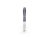 White gold Double Row Pavé Round Blue Sapphire Eternity Band with Channel Setting_20