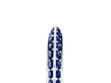 White gold Double Row Pavé Round Blue Sapphire Eternity Band with Channel Setting_23