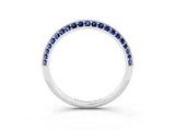 White gold Double Row Pavé Round Blue Sapphire Eternity Band with Channel Setting_33