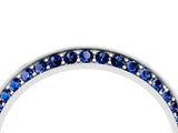 White gold Double Row Pavé Round Blue Sapphire Eternity Band with Channel Setting_34