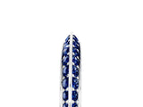 White gold Double Row Pavé Round Blue Sapphire Eternity Band with Channel Setting_35