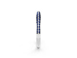 White gold Double Row Pavé Round Blue Sapphire Eternity Band with Channel Setting_8