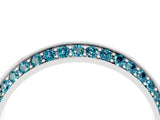White gold Double Row Pavé Round Blue Topaz Eternity Band with Channel Setting_10