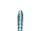 White gold Double Row Pavé Round Blue Topaz Eternity Band with Channel Setting_11