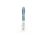 White gold Double Row Pavé Round Blue Topaz Eternity Band with Channel Setting_14