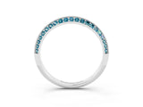 White gold Double Row Pavé Round Blue Topaz Eternity Band with Channel Setting_15