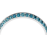 White gold Double Row Pavé Round Blue Topaz Eternity Band with Channel Setting_22