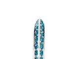 White gold Double Row Pavé Round Blue Topaz Eternity Band with Channel Setting_23