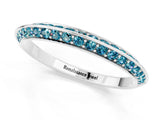 White gold Double Row Pavé Round Blue Topaz Eternity Band with Channel Setting_31