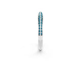 White gold Double Row Pavé Round Blue Topaz Eternity Band with Channel Setting_8