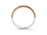 White gold Double Row Pavé Round Citrine Eternity Band with Channel Setting_21
