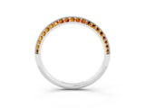 White gold Double Row Pavé Round Citrine Eternity Band with Channel Setting_9