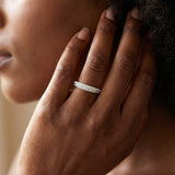 White gold Double Row Pavé Round Diamond Eternity Band with Channel Setting_132