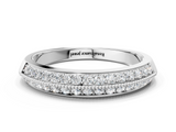 White gold Double Row Pavé Round Diamond White Gold Band with Shared Prong Setting_29