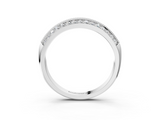 White gold Double Row Pavé Round Diamond White Gold Band with Shared Prong Setting_32