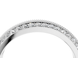 White gold Double Row Pavé Round Diamond White Gold Band with Shared Prong Setting_33