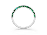 White gold Double Row Pavé Round Emerald Eternity Band with Channel Setting_15