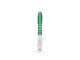 White gold Double Row Pavé Round Emerald Eternity Band with Channel Setting_18
